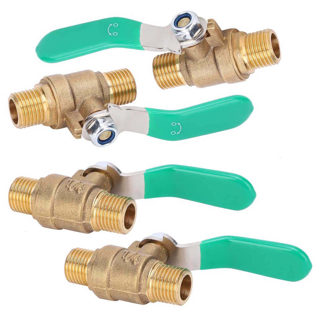 4pcs 1 4in Ball Valve Thicken Double External Thread Brass Drain Shut Off Switch Water Pipe Plumbing Systerm