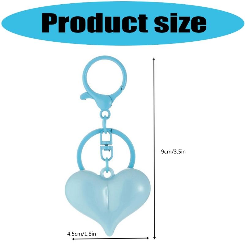 Sturdy Scratch Proof Acrylic Heart Keychain In Candy Color for Keys or Bag Charm