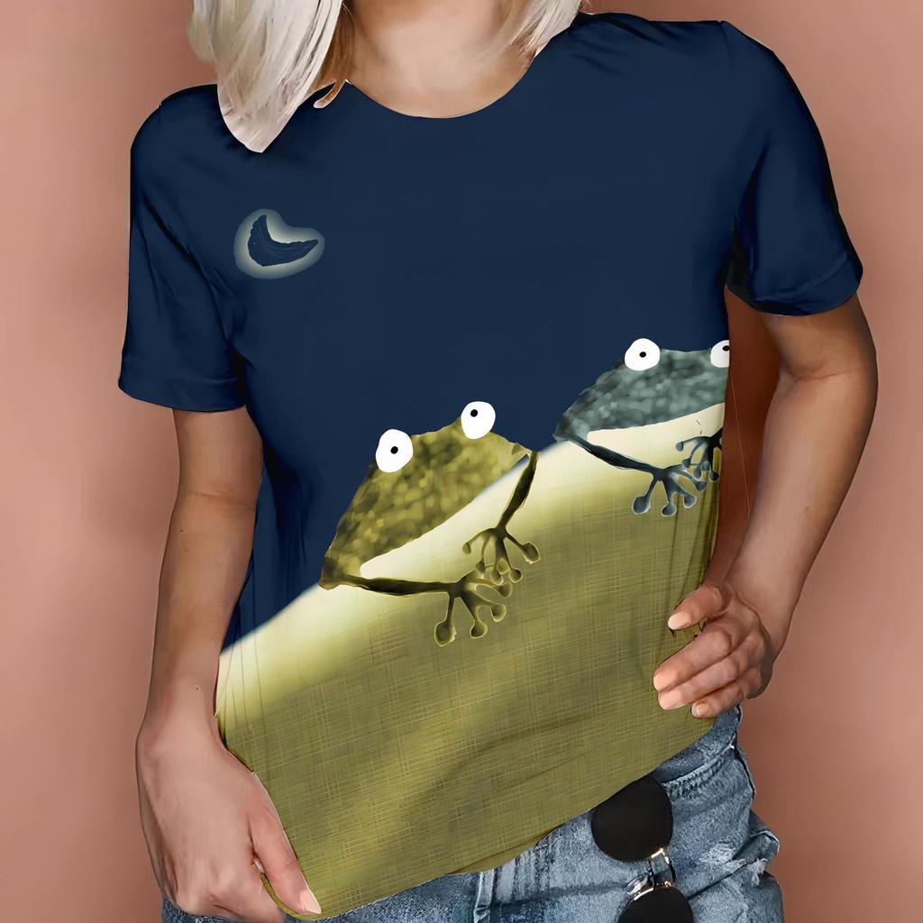 Horse Women's T-Shirts Funny Animal Pattern 3D Print O-Neck Short Sleeve T Shirt Harajuku Top Oversized Y2k Tees Female Clothing