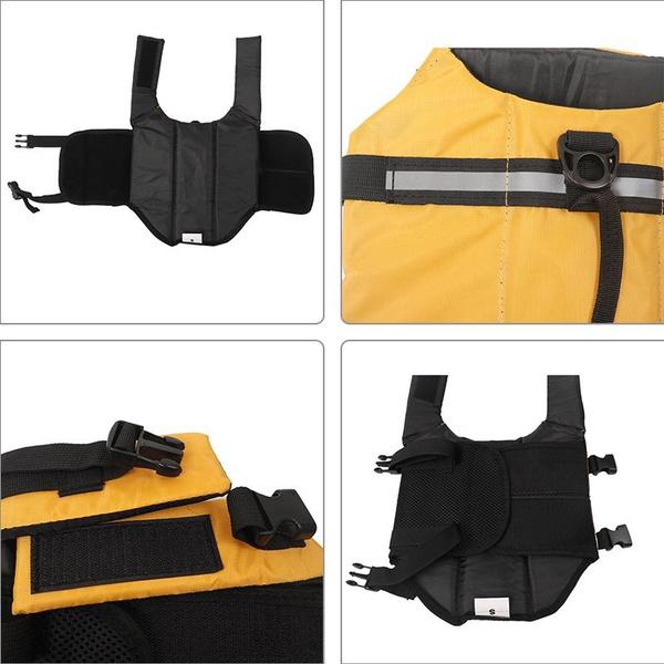 Dog Life Jacket, Reflective&Adjustable Dog Life Vests Large Float Orange Pet Swimwear,Cat Apparel Accessories For Small And Medium Dogs Swimming