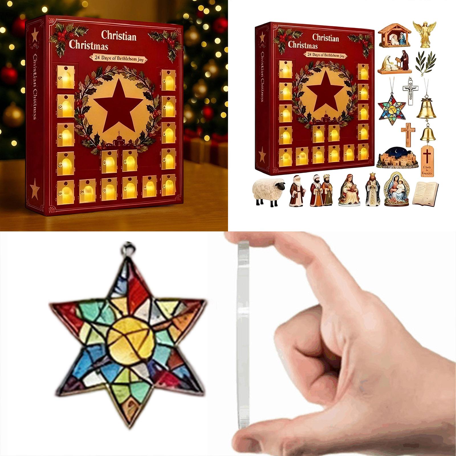 

Календарь ожидания включает 24 рождественских украшения. Календарь прибытия Обратный отсчет до Рождества One Size белый