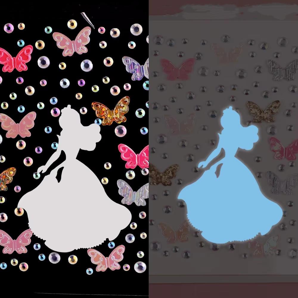 Waterproof Rhinestone Butterfly Face Stickers Pearl Temporary Tattoo Stickers Lasting Glitter Body for Nail Face Makeup Decora