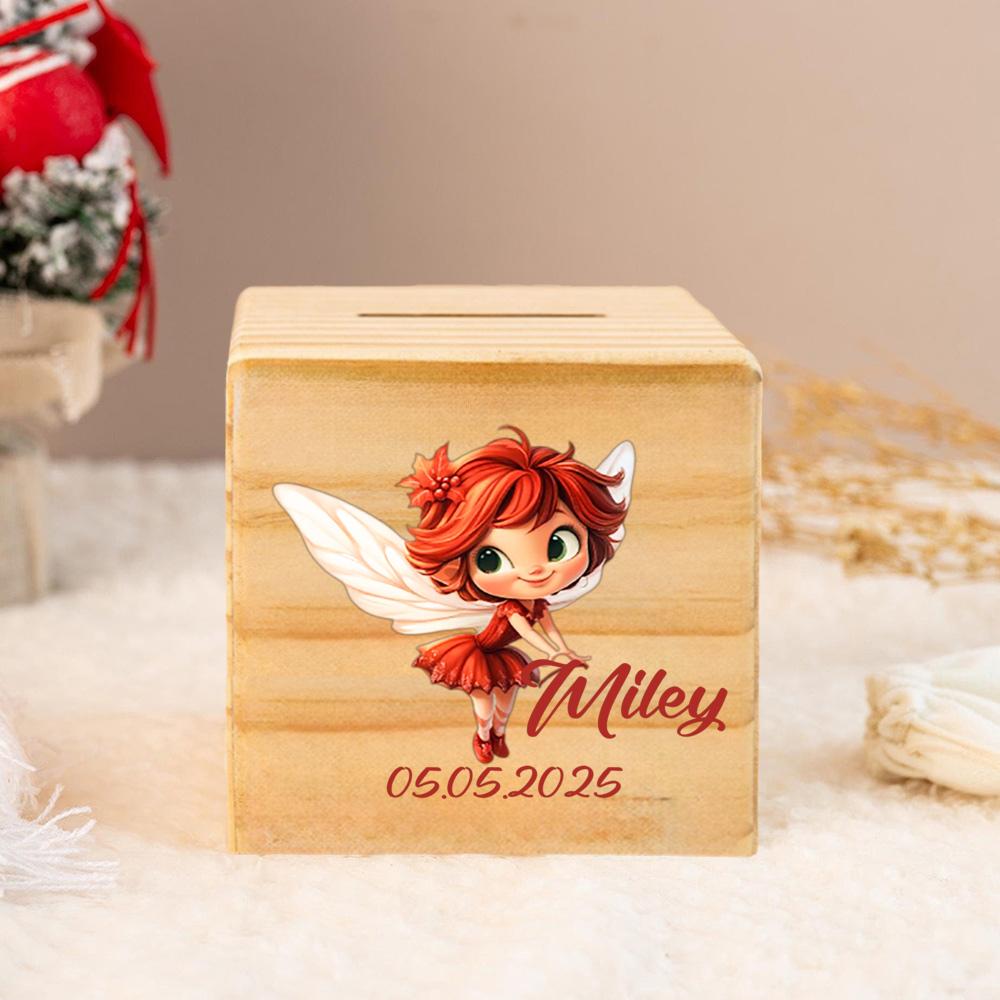 Personalized Piggy Bank ,Wooden Money Box,Name Savings Bank,Cash Box ,Custom Coin Bank,Christmas Gift