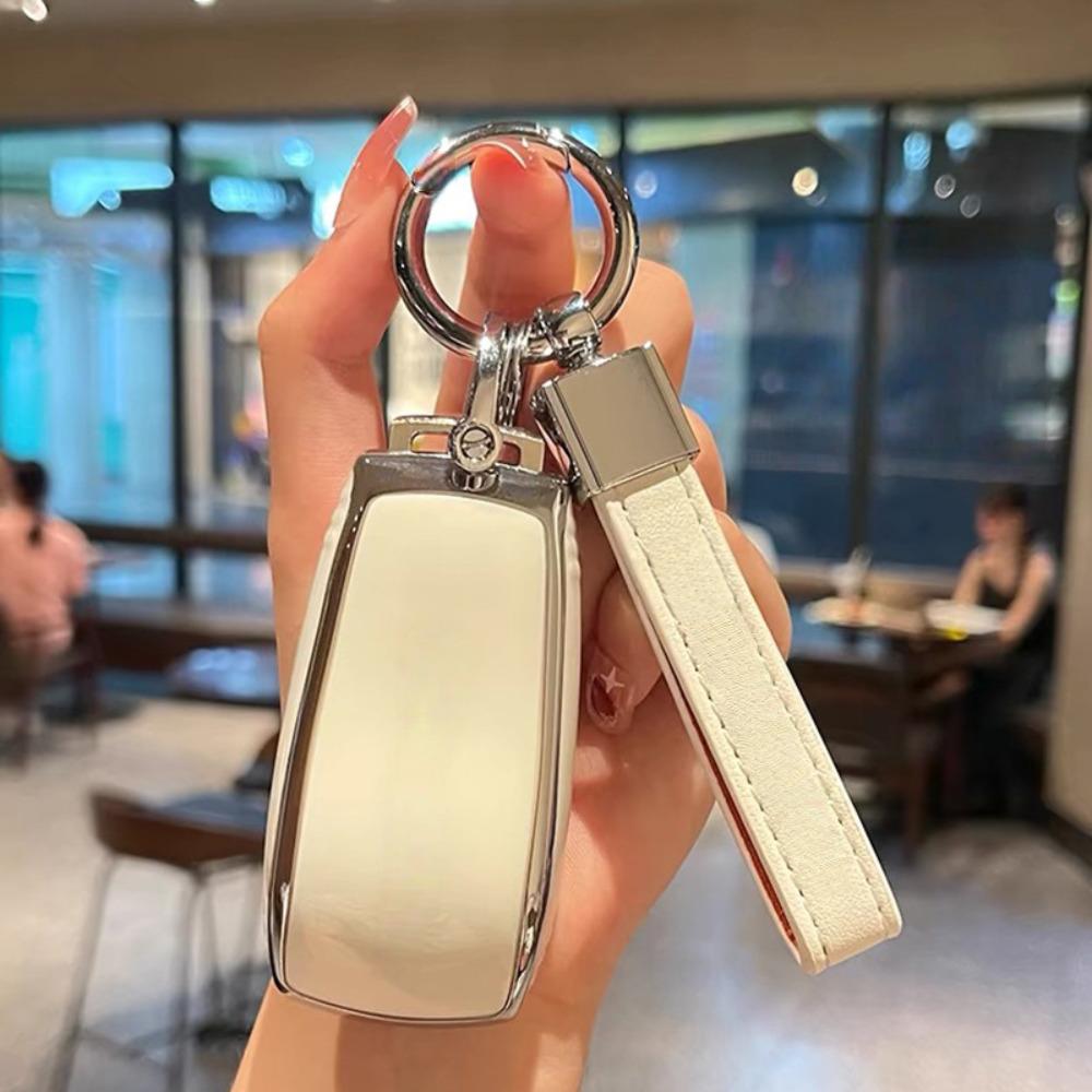 Custom Name Vintage Keychain Personalize Number PU Leather Keyring Car Logo Top-end Business Company Key Ring Chain Gift