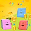 Money Eating Coin Piggy Bank Wrappers Monkey Face Storage Case Container Gift