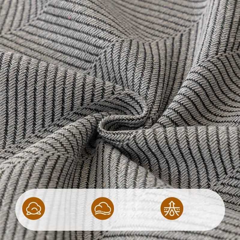 Fischgrätmuster Baumwolle und Leinen Sofabezug Decke Neu Kissen Vollbezug Sofatuch Komplett All-inclusive Universalbezug