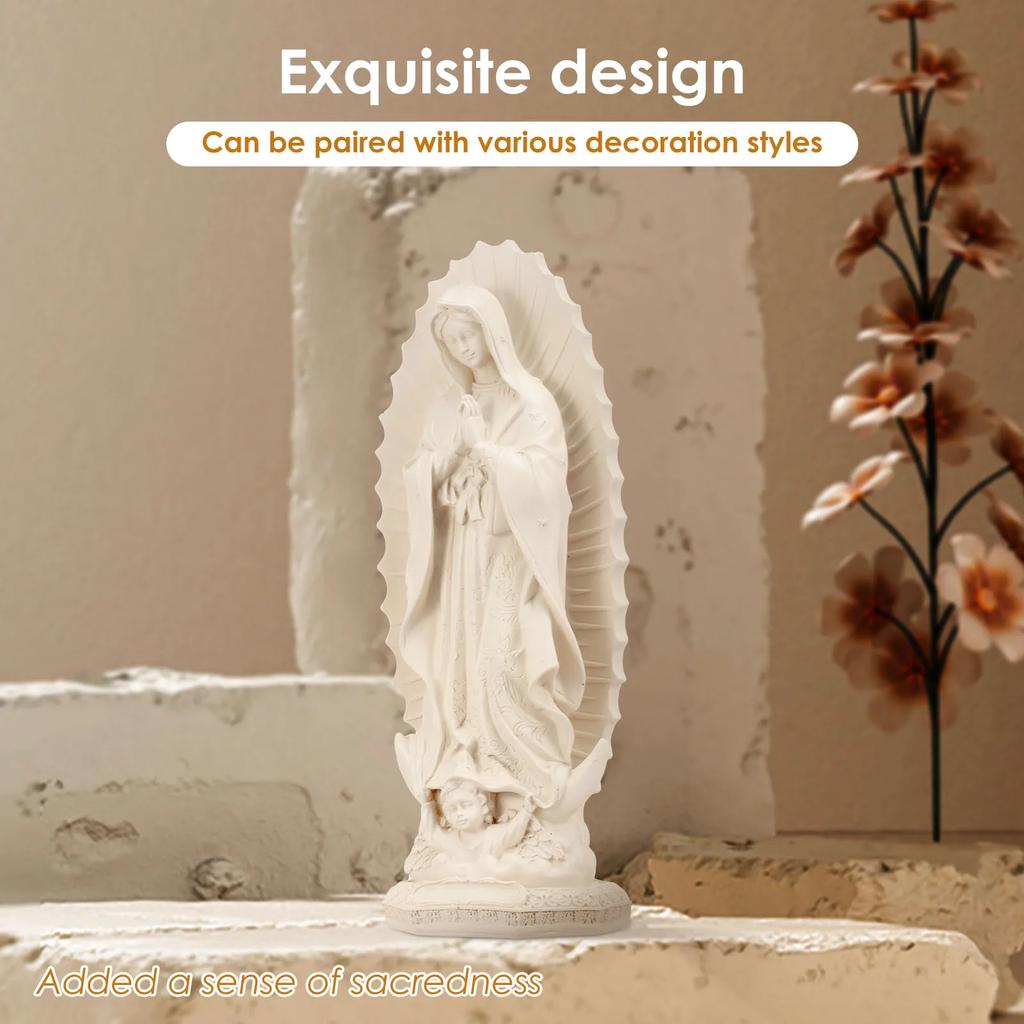 Nostra Signora Statua Religiosa Statuetta Vergine Maria Scultura in Resina Arte Religiosa per Arredamento Casa/Regalo Cattolico, Statua Madre Maria