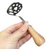 Stainless Steel Potato Masher Standable Manual Vegetable Crusher with Wood