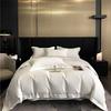 100% Cotton Luxury Minimalist Modern Solid Color 5-Line Stitch 4-Piece Duvet Cover Bedding Set All-Season Premium Home Textiles