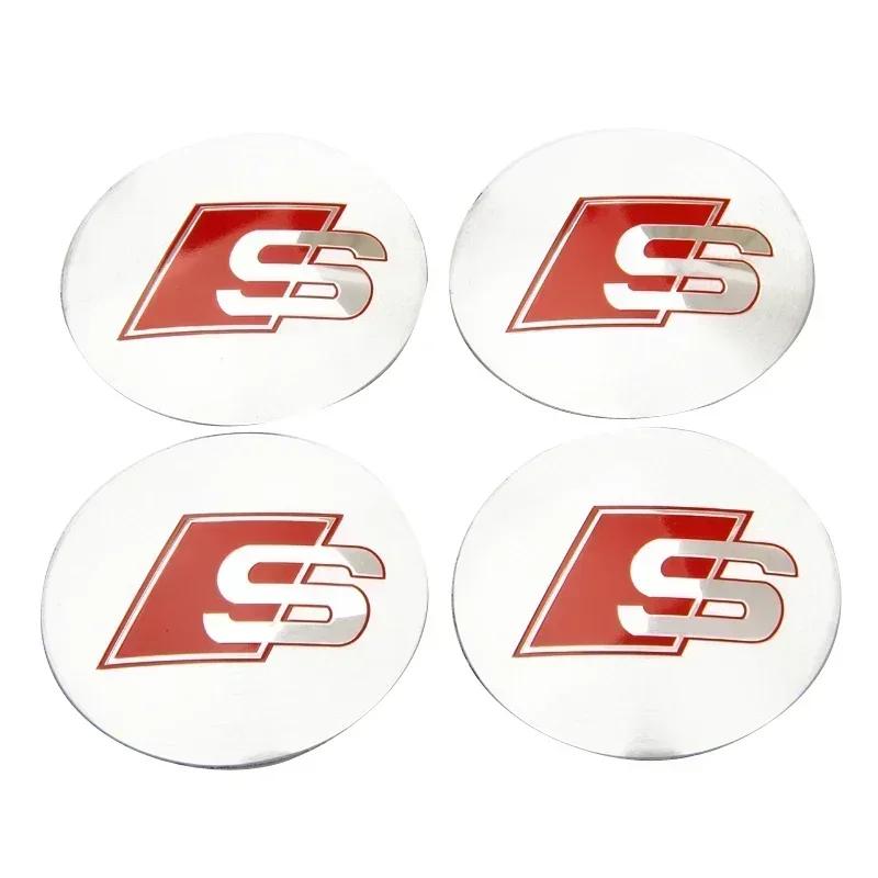 56/60/65/75mm 4pcs Car Wheel Center Hub Cap Badge Logo Sticker 8s A6 A3 A4 A5 A6 Q2L Q3 Q5 Q7 Q8 R8 S4 S8 S7 RS5 RS8 RS6s8
