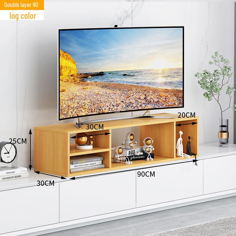 Elevated TV Stand with Storage and Height-Adjustable Bracket
