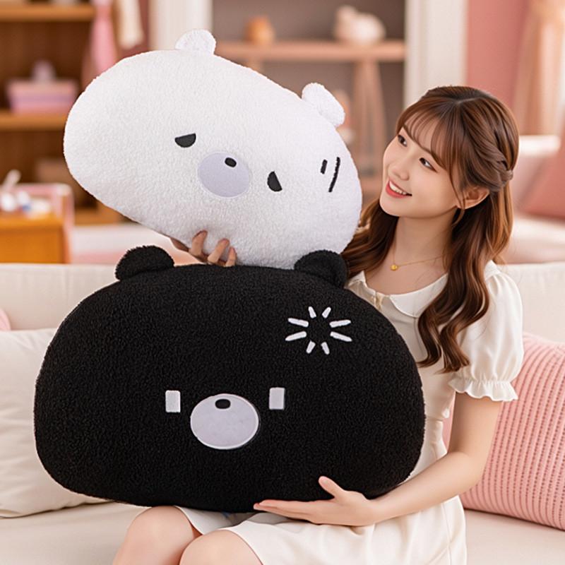 Self Deprecating Bear Plush Pillow With Pp Cotton Filling For Bedroom And Office Comfort