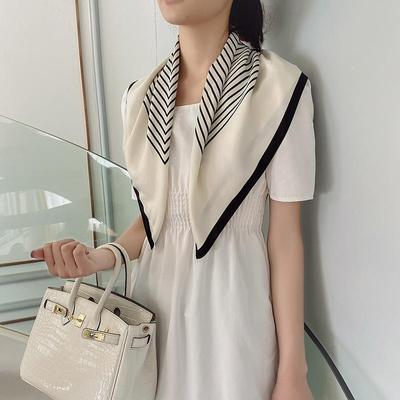 Square Handkerchief Satin Silk Neck Scarf For Women Headband Small Shawls Bandana Head Scarves 70CM KTB