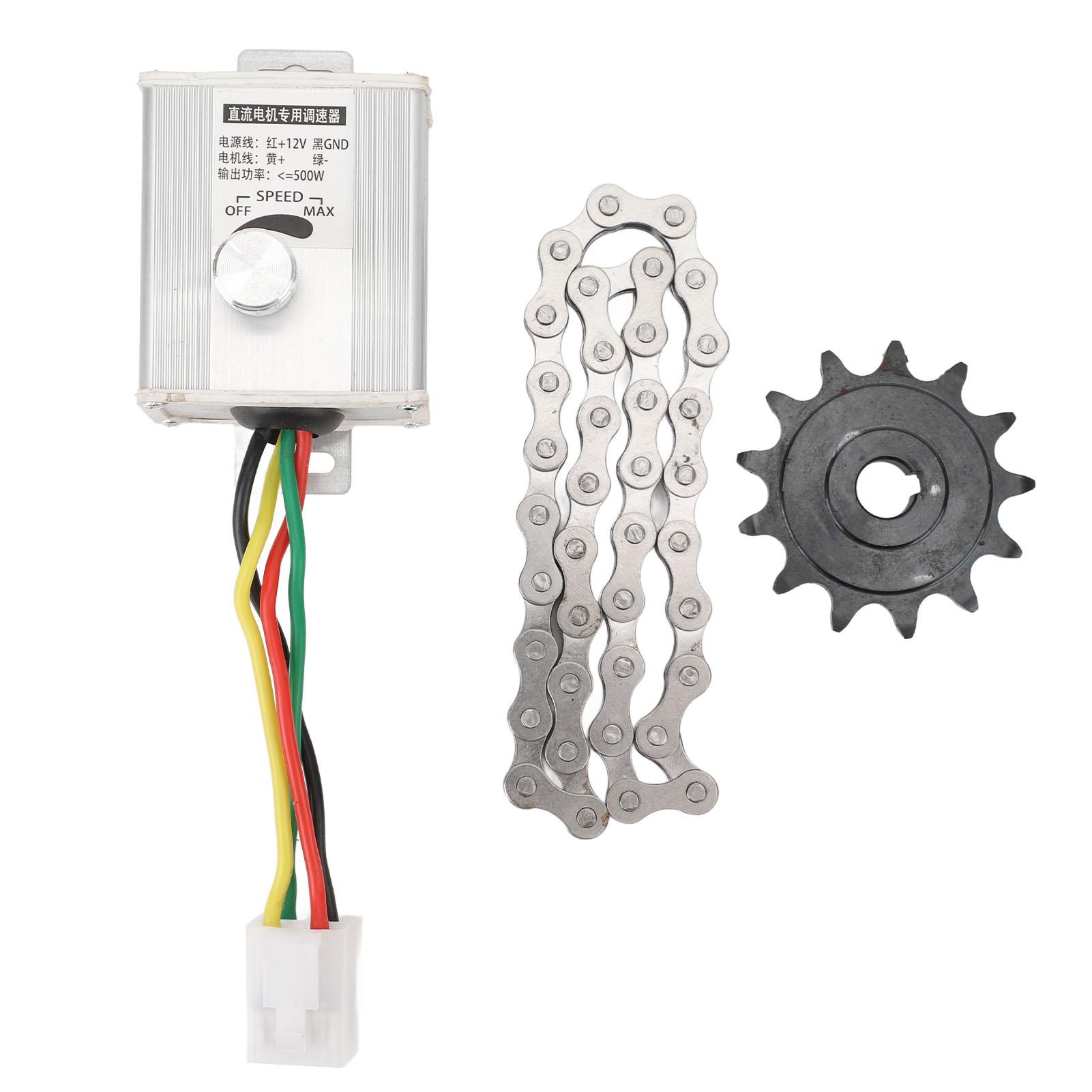 

Motor Speed Controller Motor 12V500W Speed Controller Switch with 38 Sections Chain and 410 Model 13T Sprocke