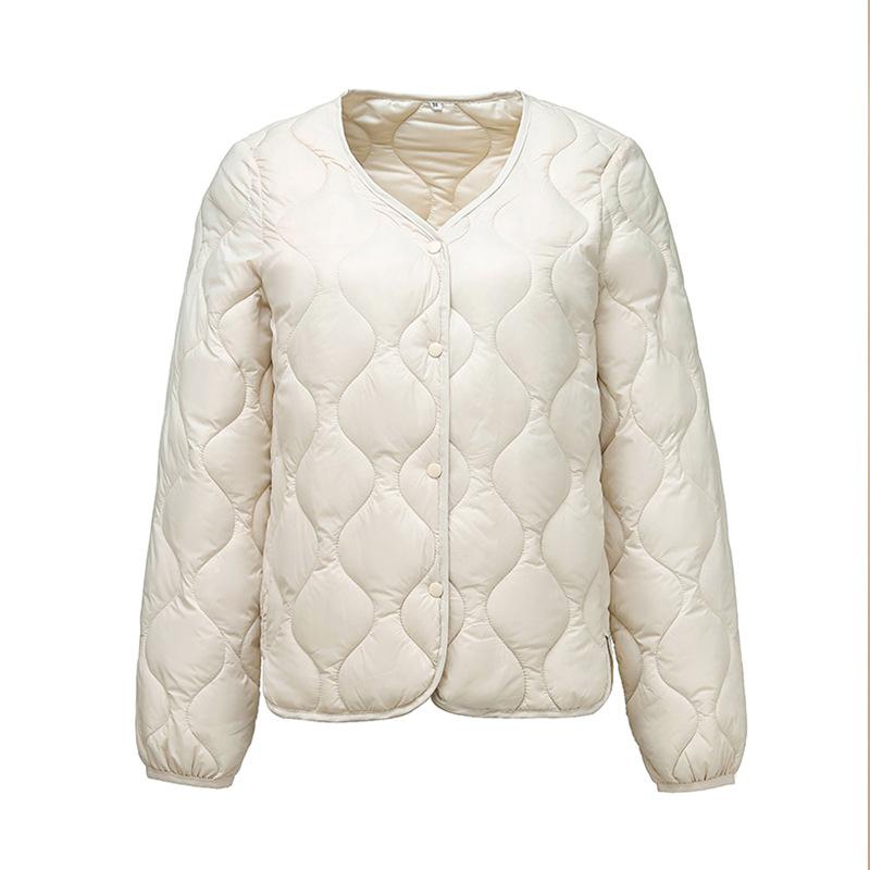 Winter new down cotton clothes women's short slim liner rhombus casual versatile jacket