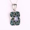 Natural Tanzanite Oval Pendant 925 Sterling Silver Rhodium Plated Handmade Fine Jewelry Gift for Her