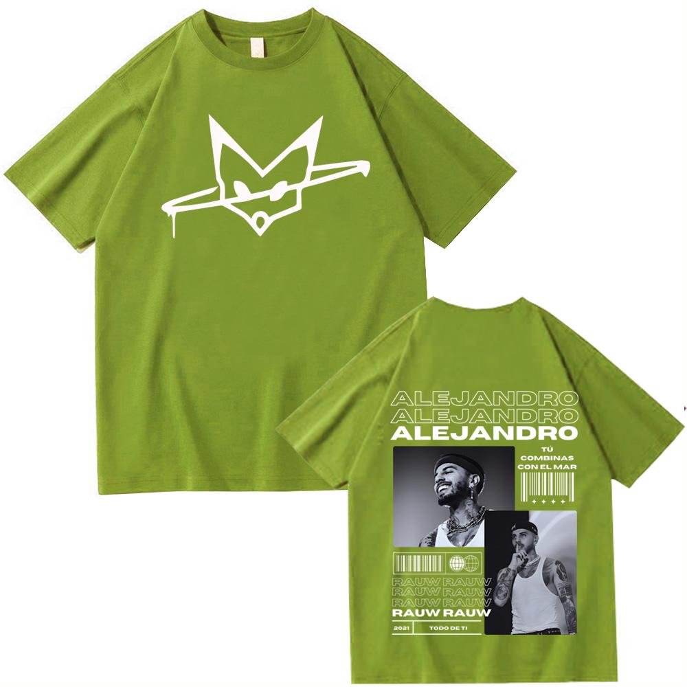 Rauw Alejandro Coca Nuestra TShirts Harajuku Hip Hop ONeck Short Sleeve Shirts
