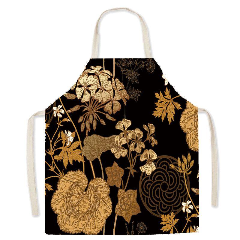 Pastoral Style Floral Series Kitchen Sleeveless Apron Color Floral Linen Apron Parent-Child Children'S Apron