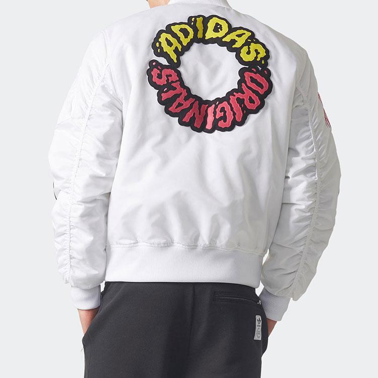 adidas Originals Trefoil Logo Padded Bomber Jacket Men Jackets White BR7149