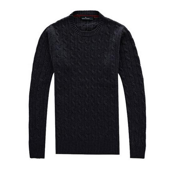 Pánský svetr Menjie Slim Fit s copánkovým vzorem, kulatým výstřihem, jednobarevný, s dlouhým rukávem, jarní/podzimní styl.