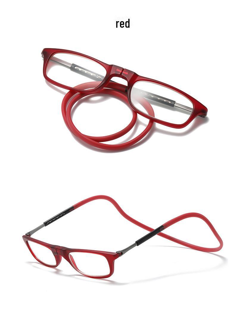 

Бесплатная доставка Магнитные очки для чтения TR90 – легкие, с креплением на шее, с защитой от синего света, унисекс, удобные +2.00 красный