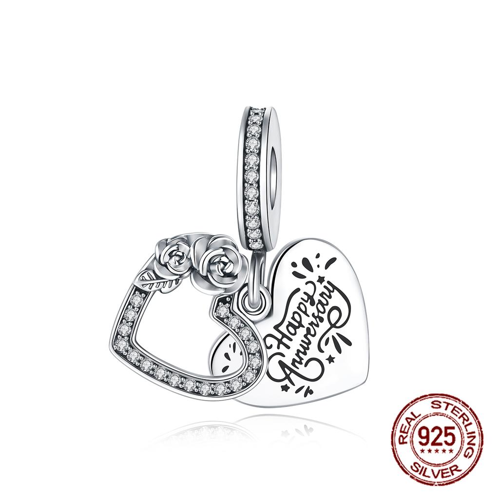 Charms Beads Copper Solid Color Letter Family Forever Tree Of Life Zircon Beads Fit Diy Bracelets Jewelry