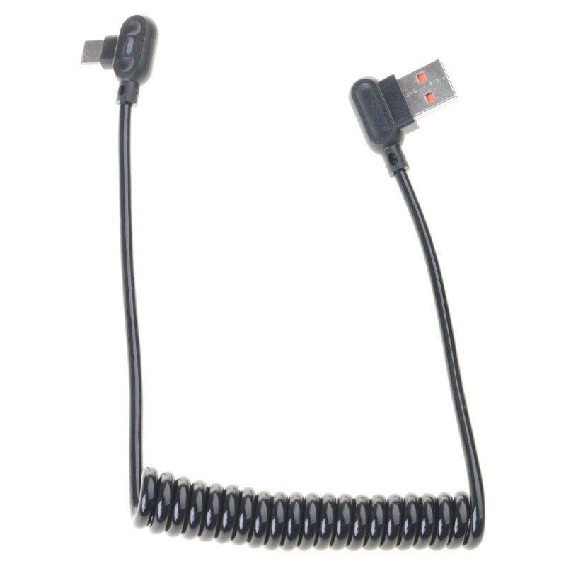 strong  Reversible USB C Charger Cable 6A fast charges  Spring Coiled Design Fast Charging Cable for Tablets Smartphones