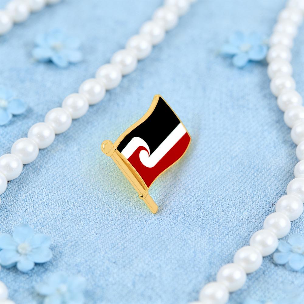 New Zealand Cultural Symbol: Life Renewal Flag Brooch Pendant & Backpack Accessories