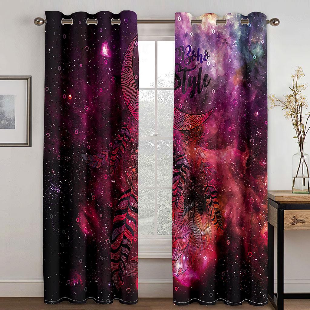 Dreamcatcher Printed Woven Curtains Two Independent Curtains On The Left and Right Blackout Curtains for Bedrooms
