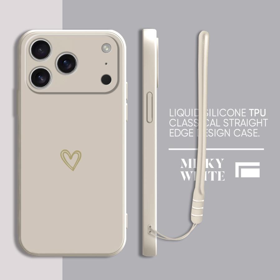 With Lanyard Love Case for Apple iPhone 17 Pro Max XS XR 15 11 13 Mini 7 8 Air 12 Plus 16 Phone Cover