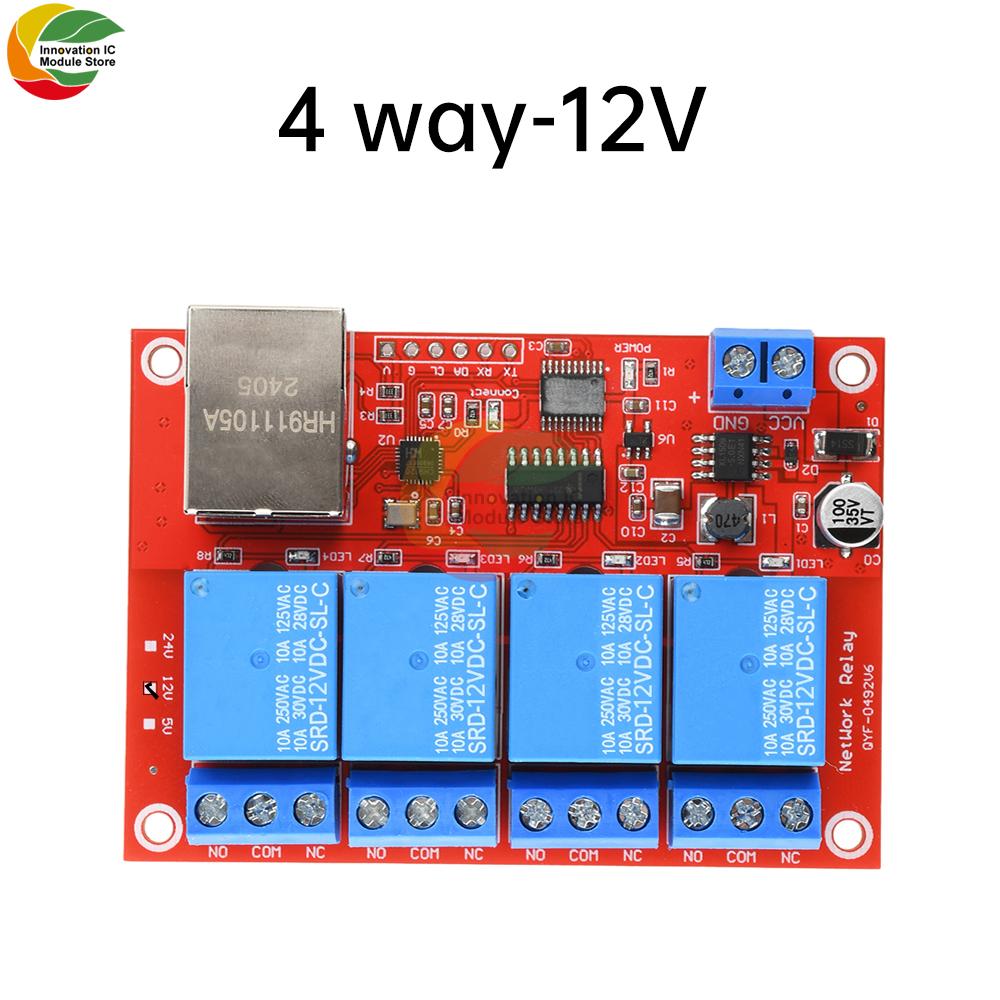 DC 5V/12V/24V 4/8 Way TCPIP Network Ethernet Relay Module Switch LAN Control Smart Device Remote Control