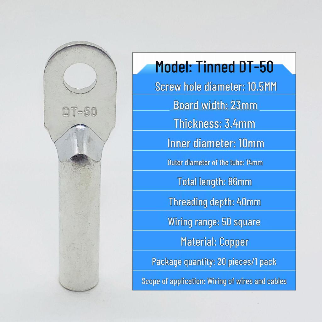Tinned Copper Wire Terminals DT240/300/400 - Closed-End Connectors