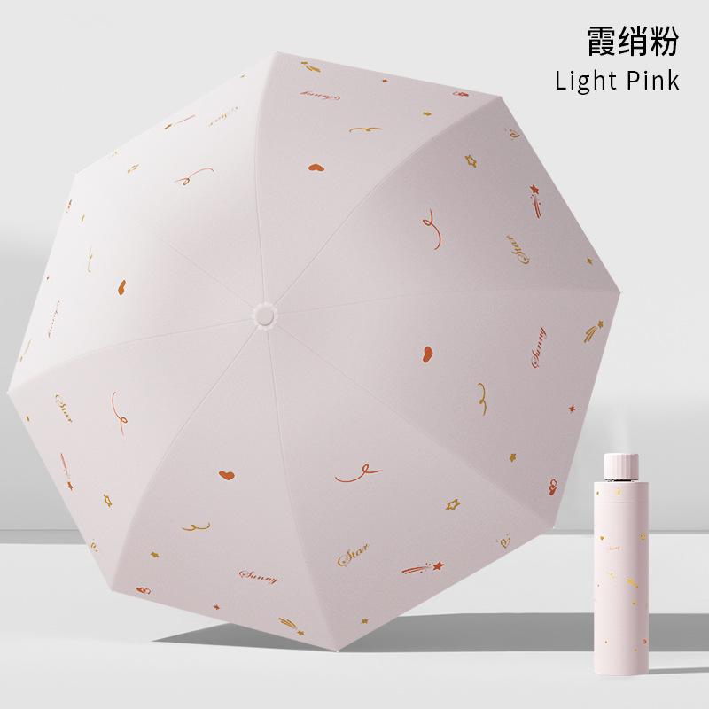 Three-fold Outdoor Parasol UV-proof Female Simple Flower Umbrella Thickened Vinyl Umbrella for Both Weather and Rain
