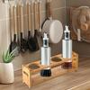 Multi-Compartment Wooden Oil Bottle Display Stand 4-hole Stand Kitchen Storage Shelf  Bar Counter