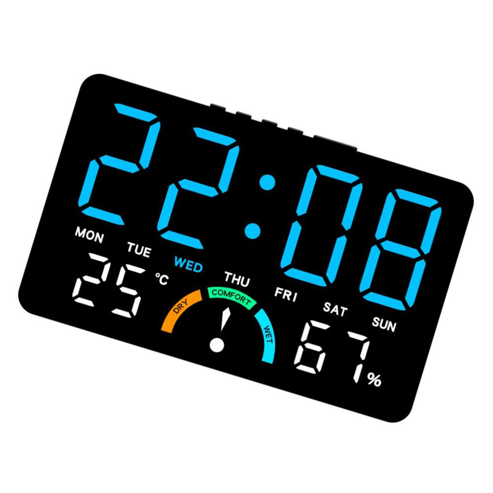 Temperature Humidity LED Electronic Clock with Large Screen for Wall or Table