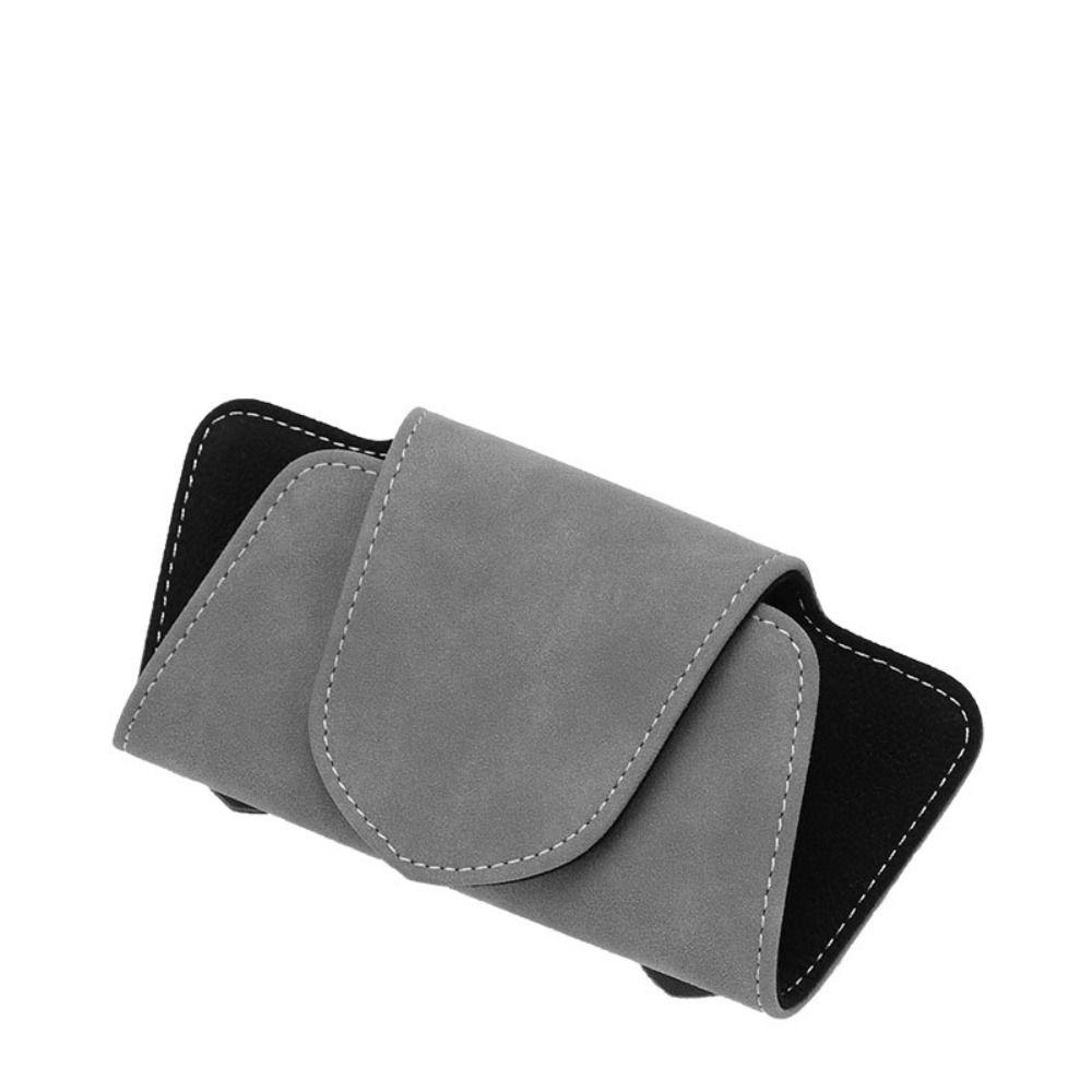 Leather Car Sunglasses Holder Case Multifunction Magnetic Glasses Clip Car Interior
