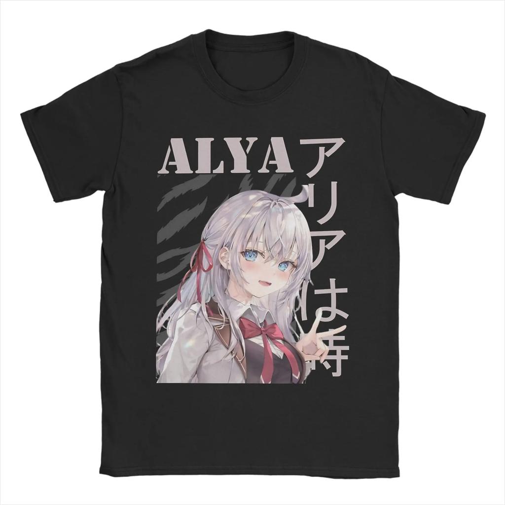 Alya Sometimes Hides Her Feelings in Russian Graphic Printing T Shirts Men Women Pure Cotton Tee Shirt Clothes