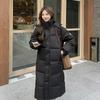 Winter 2025 new long cotton jacket over the knee Korean version of loose collegiate style down padded jacket thickened jacket