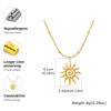New Exaggerated Stainless Steel Sun Pendant Necklace Drop Earrings for Women Trendy Waterproof Statement Jewelry Set Accessories