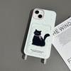 Cute Cartoon Dog Cat Phone Case with Lanyard Card Slot for iPhone 15 14 13 Pro Max Shockproof Cover