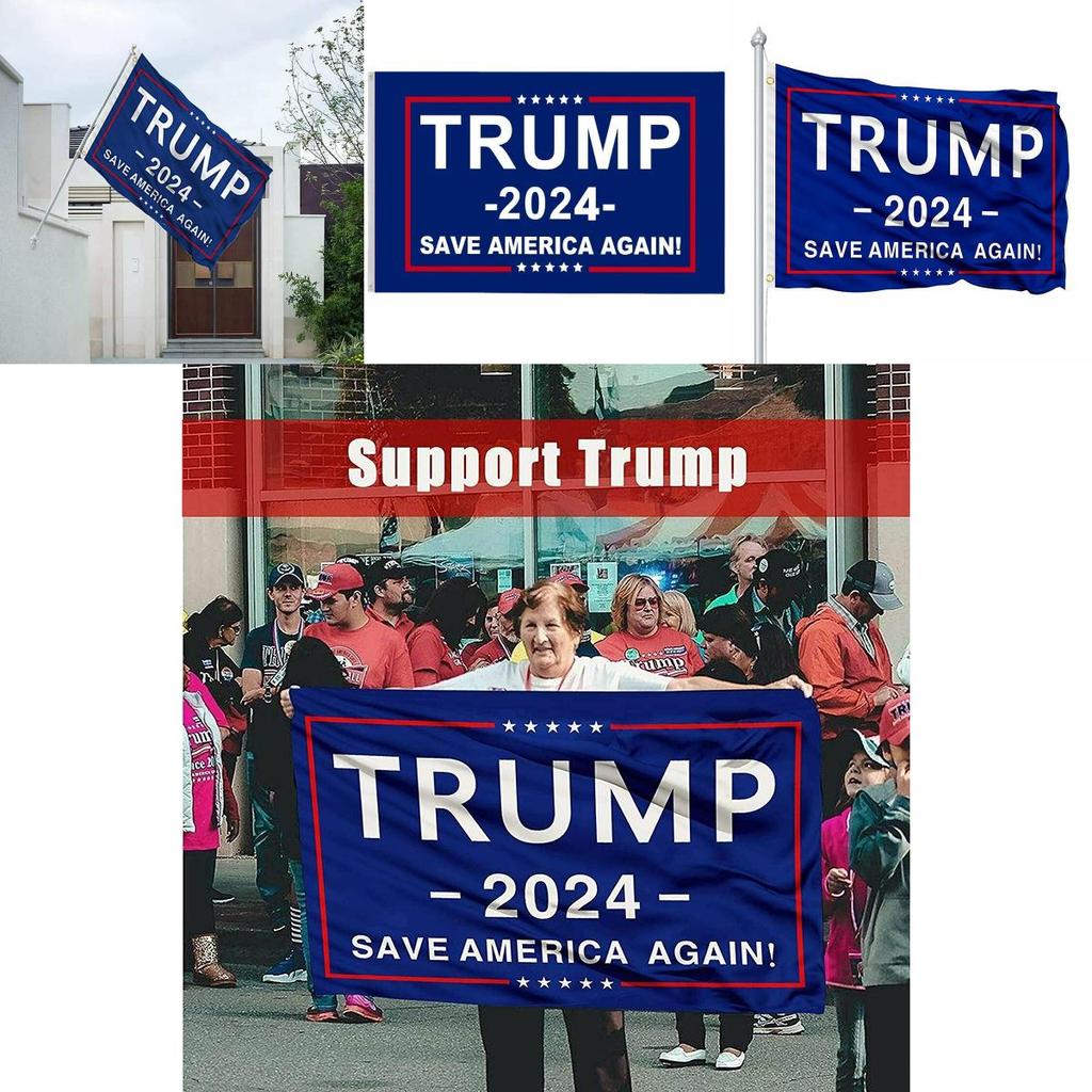 Bandeira Trump 2024 3x5 Exterior Interior   Save America Again Bandeira Decoração de Jardim