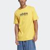adidas T Shirts Men's Yellow Crew Neck Moderate Straight Fit IC9818