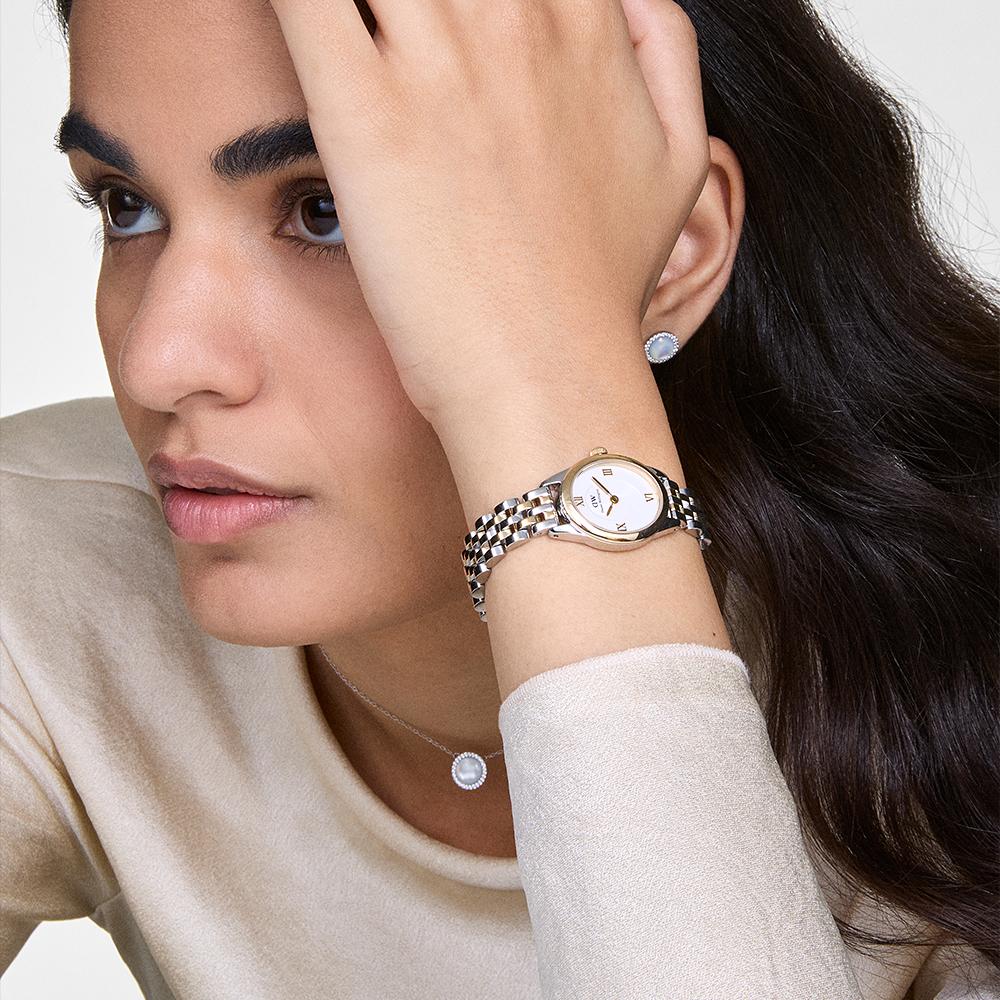 Danielwellingteon Ophelia Mini Two-Tone Two-Tone Metal Daily Women'S Wristwatch