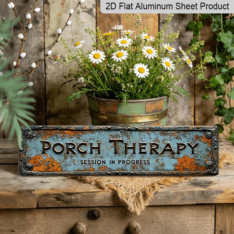 2D Flat 1pc, Entrance Decorative Sign, Metal Sign Wall Decoration, Retro Style Wall Decoration During Treatment, Aluminum Craft Decoration