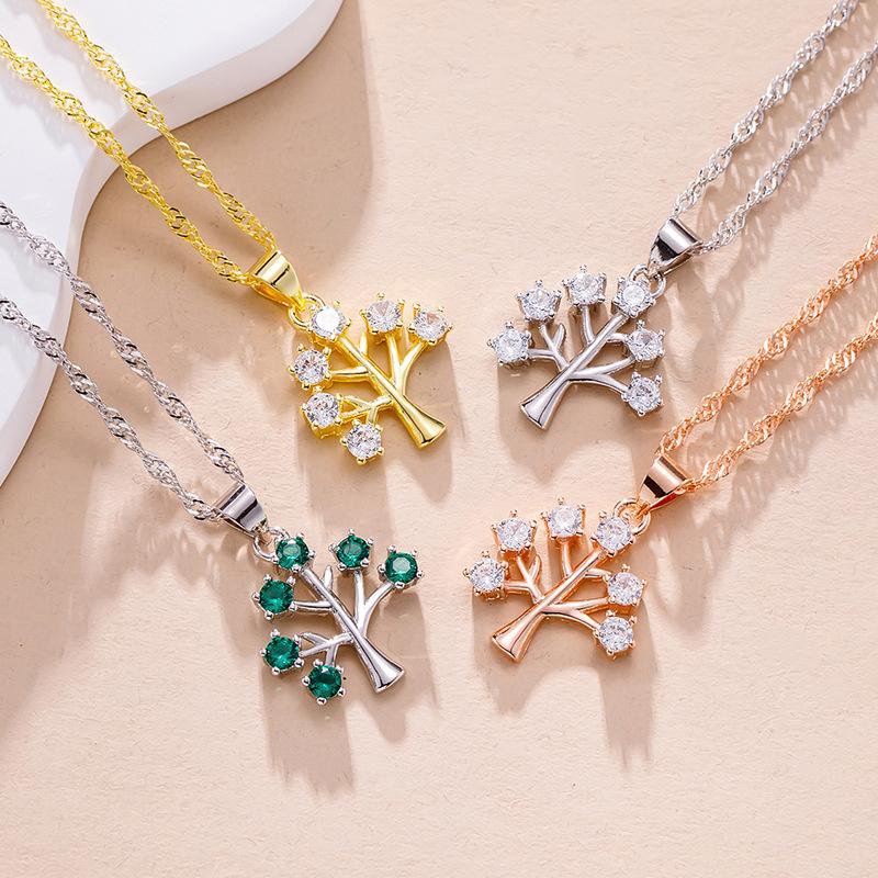 New Arrival Christmas Tree Pendant Necklace For Women Jewelry Silver 925 Sterling Clavicle Chain Lady Anniversary Accessories