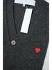 Unisex V-Neck Heart Kawakubo Wool Cardigan Sweater