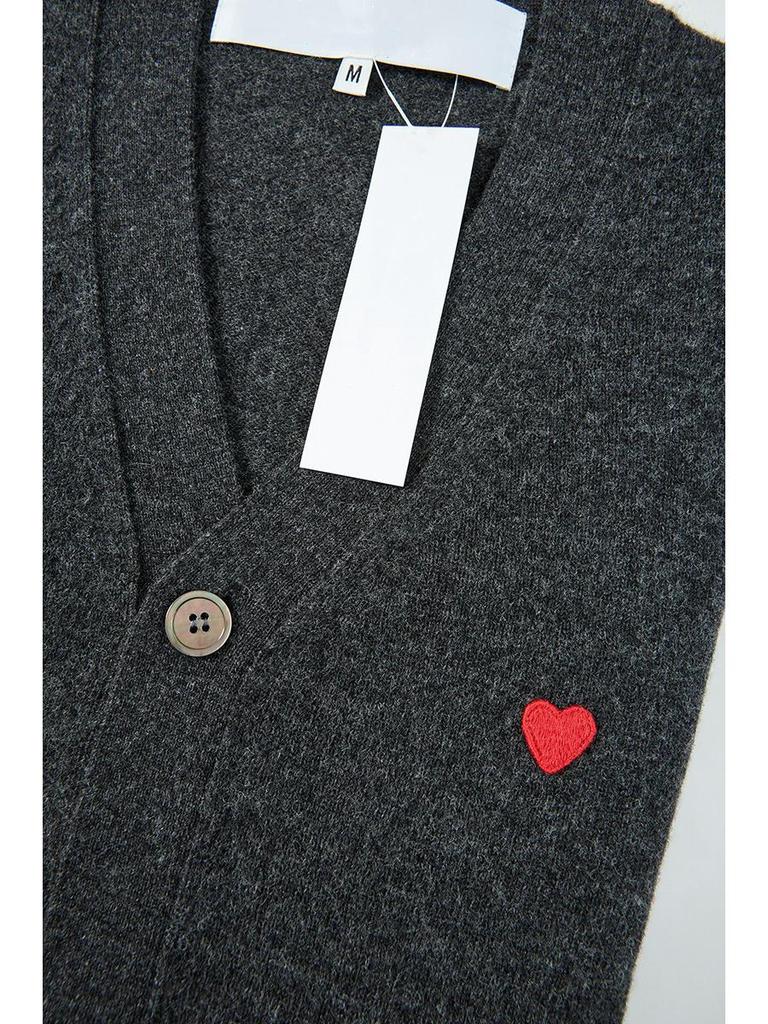 Unisex V-Neck Heart Kawakubo Wool Cardigan Sweater