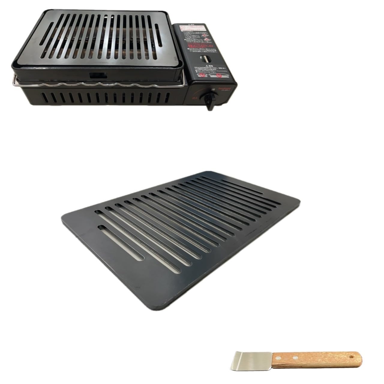 

Iwatani Aburiya Robatayaki various types 6mm thick black steel plate with fine smooth finish on both spatula Cassette stove body not Materials and