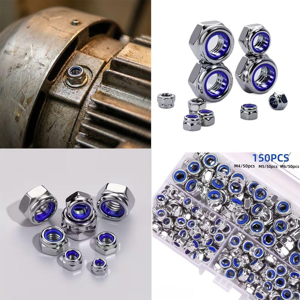 High Strength Nylon Locknuts Corrosion Resistant Full-Thread Anti-Lock Nuts  Electrical Maintenance