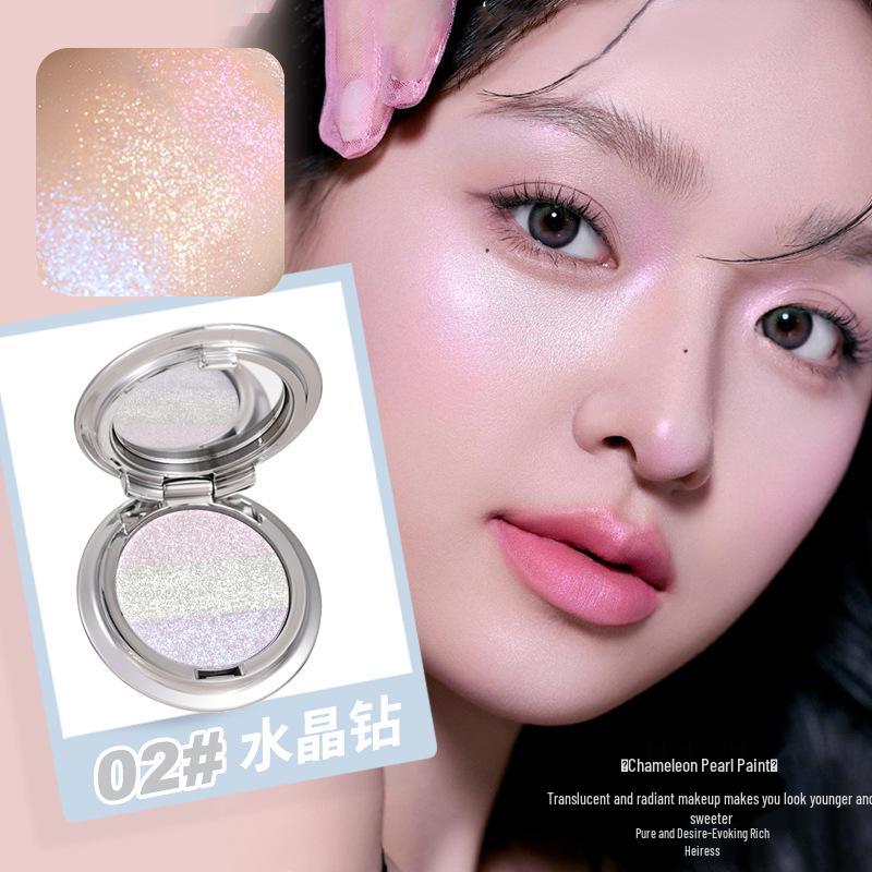 WODWOD Light & Shadow Kiss Highlighter Palette: Soft, Sparkling, 3D Highlight & Contour Powder